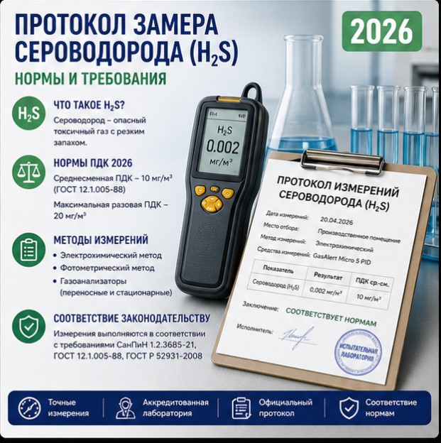 Протокол замера сероводорода 2026: нормы