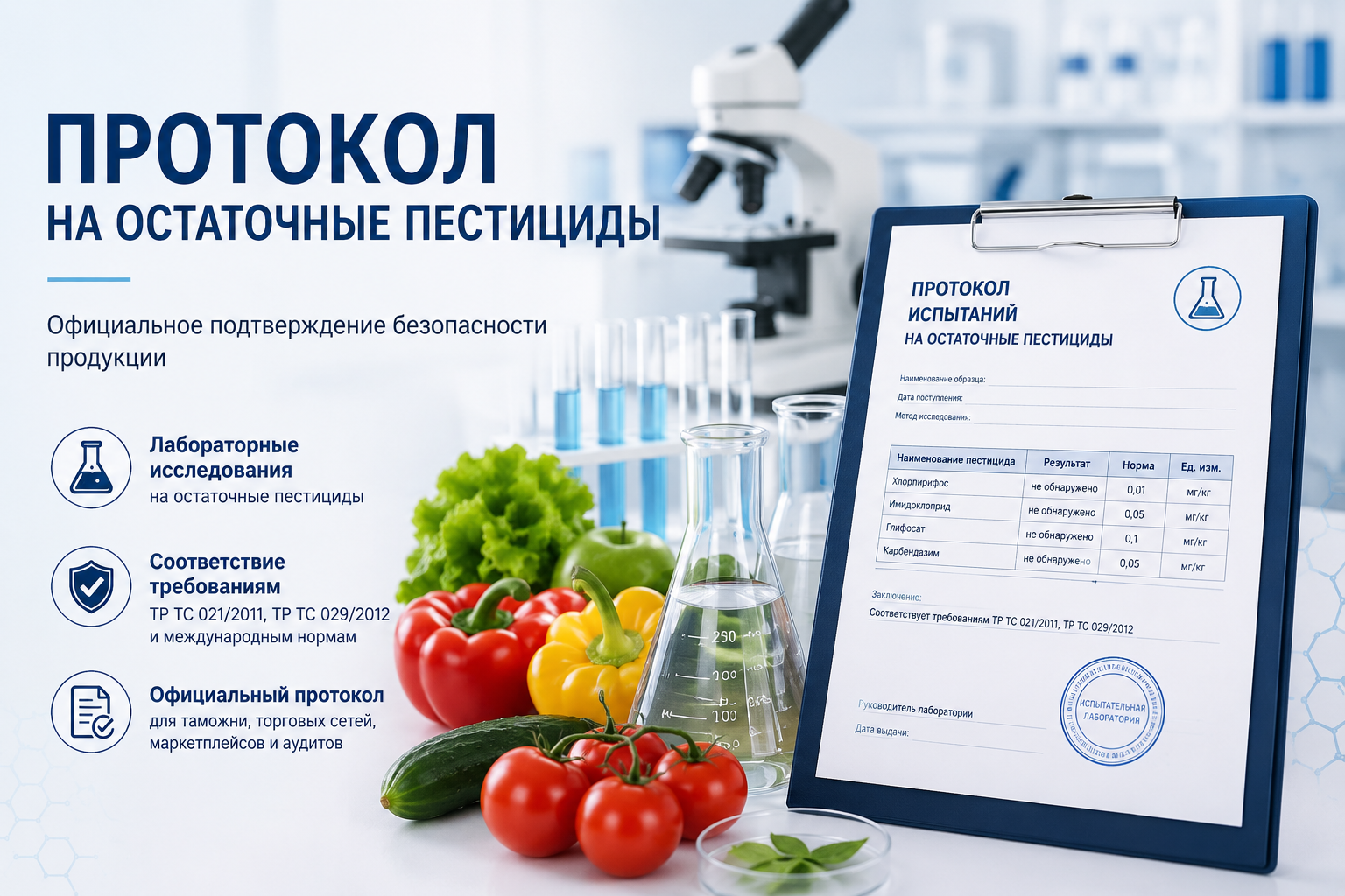 Протокол на остаточные пестициды