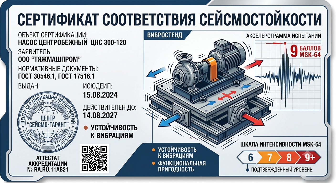 Сертификат сейсмостойкости